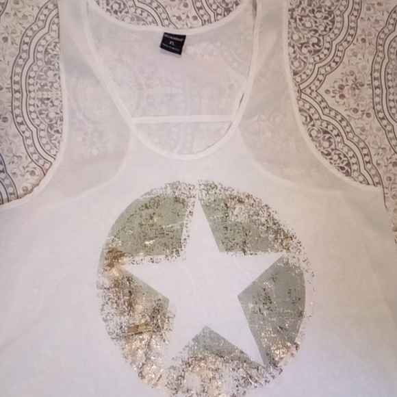 WHITE sheer sleeveless top - Picture 2 of 11